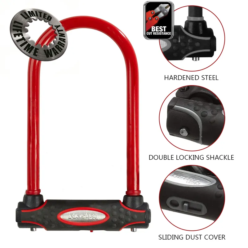 Master Lock Sold Secure Gold D-Lock 11 x 21cm Red-2